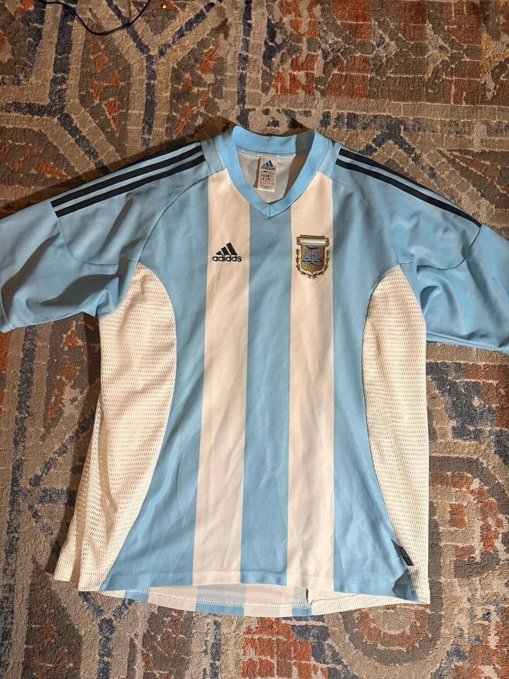 Adidas Argentina 2002 Soccer Jersey Size XL Blue White Vintage AFA Football